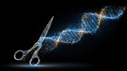 DNA Editing with Scissors - Genetic Engineering and Biotechnology Concept.