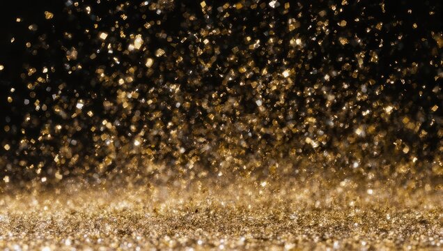 Golden Glitter Explosion - A Dazzling Display of Sparkling Particles.