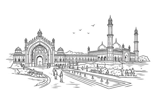 Illustration of bada Imambara in Lucknow