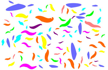Dynamic Scattered Abstract Brush Strokes and Colorful Shapes Pattern