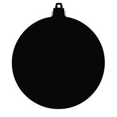 Black christmas ornament on transparent background