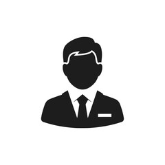 Businessman icon in black and white