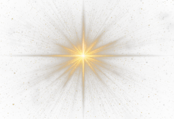 Golden glowing lights effects isolated on transparent background. Solar flare with beams and spotlight. Glow effect. Starburst with sparkles. PNG.