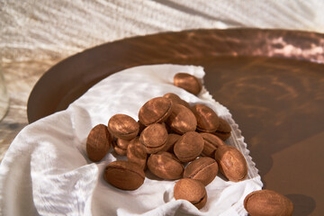 delicious walnut shaped russian nut shortbread sandwich cookies filled with sweet condensed milk or caramel