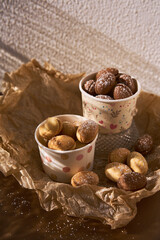 delicious walnut shaped russian nut shortbread sandwich cookies filled with sweet condensed milk or caramel