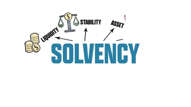 Solvency Concept. Illustration with Icons and Keywords on a White Background