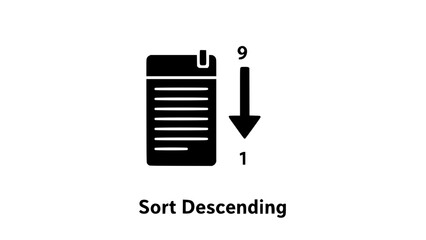 Document sorts in descending order on white or Sorted document stack declines onscreen