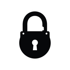 Black padlock icon on transparent background