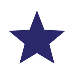 Obraz premium Dark blue five-pointed star on white background