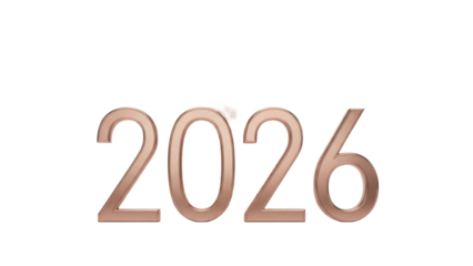Isolated year 2026 symbol, calendar date anticipation, future design element, modern design concept