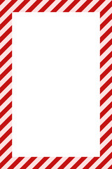 Candy cane christmas frame with blank space. Christmas border frame. Merry Christmas Candy cane rectangle frame card elements decoration. New Year picture frame ribbon with red, white or green stripes