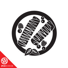 Bavarian Crepes on plate vector icon