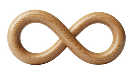 Wooden Infinity Symbol on Transparent Background