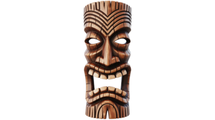 Wooden Tiki Mask Isolated