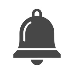 Simple gray bell icon on white background