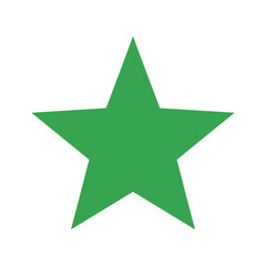 Obraz premium Green star icon on white background