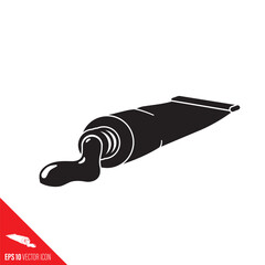 Liquid paint flowing from tube vector symbol