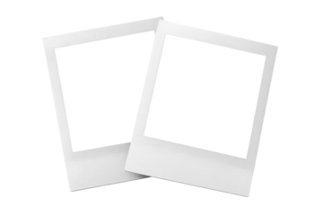 pair of polaroid photo frame isolated on white or transparent png