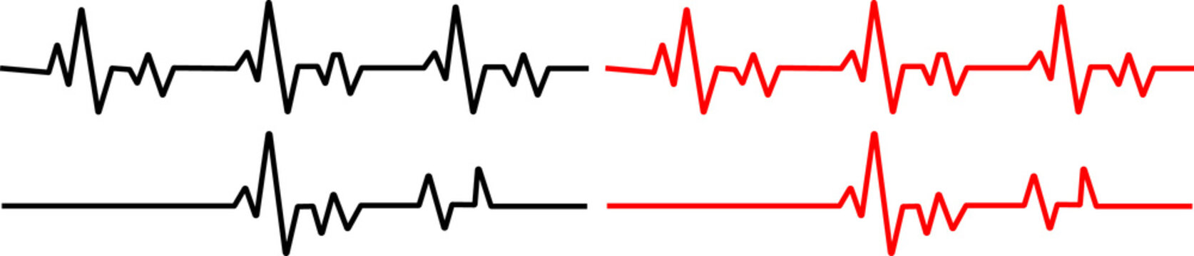 Red and black heartbeat line icon