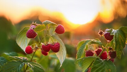 red poppy flowers with sunset background 