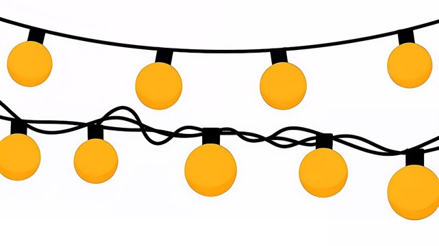 Minimal Decorative String Lights with Yellow Bulbs