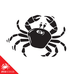 Crab fearfully running away vector cartoon
