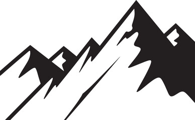 Mountain Ascent Vector Silhouette. Extreme Silhouette and Stylized Peak Icons for Adventure and Outdoor Branding. Rugged Peaks Symbolizing Achievement, Challenge, and Success.