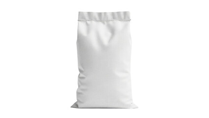 A plain white blank stand-up pouch bag mockup for product branding.  isolated on transparent background, png