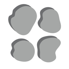 Soft Rounded Abstract UI Blobs with Subtle Layered Shapes in Dark Charcoal Neutral Tones
