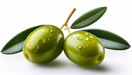 green olives with leaves