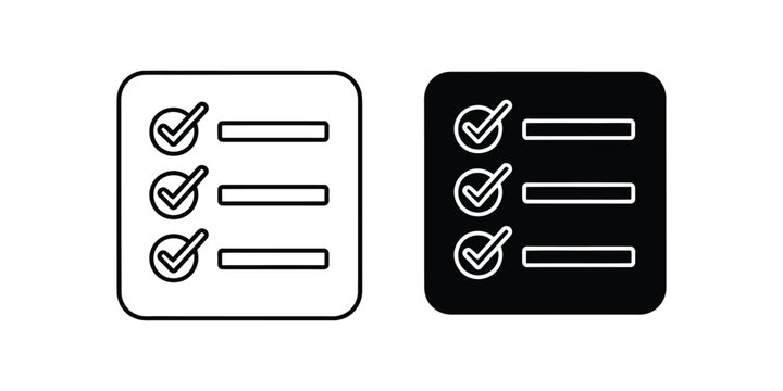 Illustrator Checklist Icons Productivity Symbols For Task Management And Organization
