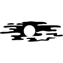 black and white abstract sun illustration