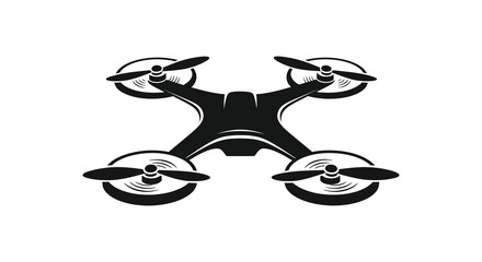 A modern quadcopter drone design showcasing rotor blades and a sleek body silhouette