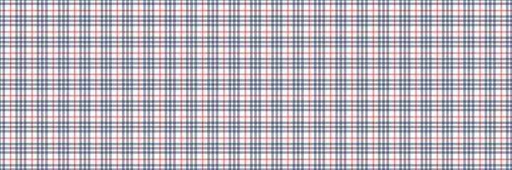 Simple seamless blue, red, and white plaid pattern. Aesthetic geometric tartan textile background for fashion, print, and wrapping paper.