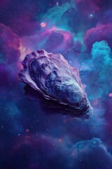 Abstract Cosmic Oyster Nebula With Starry Sky And Vibrant Colors Detailed Texture