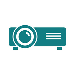 Projector icon in teal color