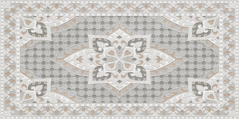 detail of a mosaic and flor work