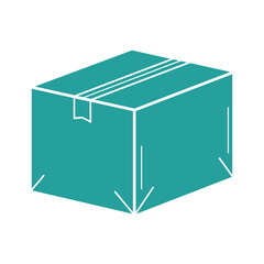 Green shipping box with packaging tape