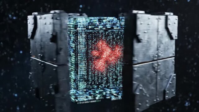 Venture into the depths of the night as a vibrant cube pulses with energy. Each frame reveals its evolving form, casting light in a starry backdrop.