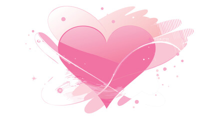 Soft pink gradient glow heart with dreamy vibe abstract design elements