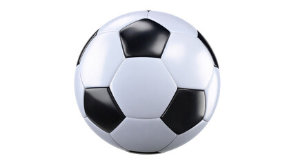 Fototapeta premium Soccer ball with classic black and white pattern, isolated on transparent background, used for football games, sports training, and recreation, symbolizing teamwork and competition