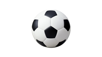 Fototapeta premium Soccer ball black white round leather sports equipment classic isolated clean recreation competition outdoor game pattern pentagon hexagon inflatable team activity youth adult shiny smooth texture
