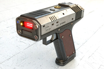 Photorealistic police radar gun on white