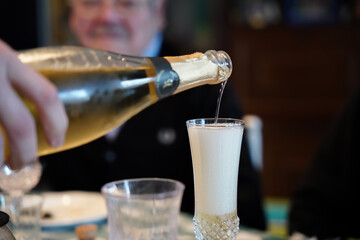 Champagne pouring Christmas New Year