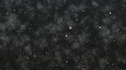 flying particles White snow overlay, winter snow flakes overlay background particles, snow flakes slowly falling densely against black background. slow falling snow on the black backgrounds, Winter sn - Powered by Adobe