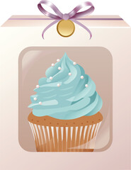 Cute Cupcake Box Bakery Dessert 