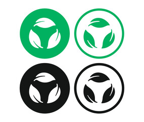 Obraz premium “eco leaf icons set, minimal vector sustainability symbol design”