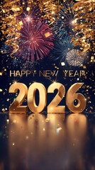 Happy new year 2026 illustration