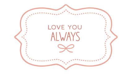 Delicate floral frame with pastel peonies decorative design element for love always message