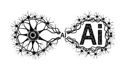 Artificial intelligence representation neural network connection between machine and human